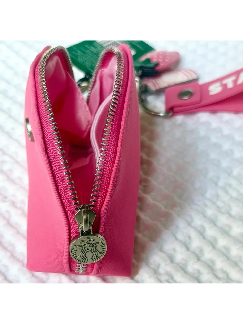 Starbucks Pink Drink Pouch Wristlet Keychain 2026 Limited Edition Bag Charm NWT